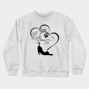 Less People More Cats Silhouette Crewneck Sweatshirt